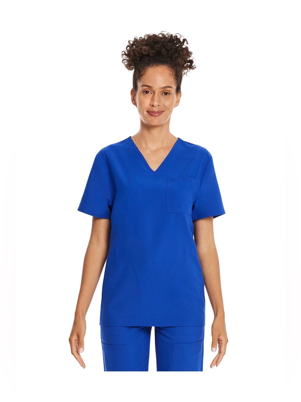 New Unisex V Neck Top Scrub Color Electric blue